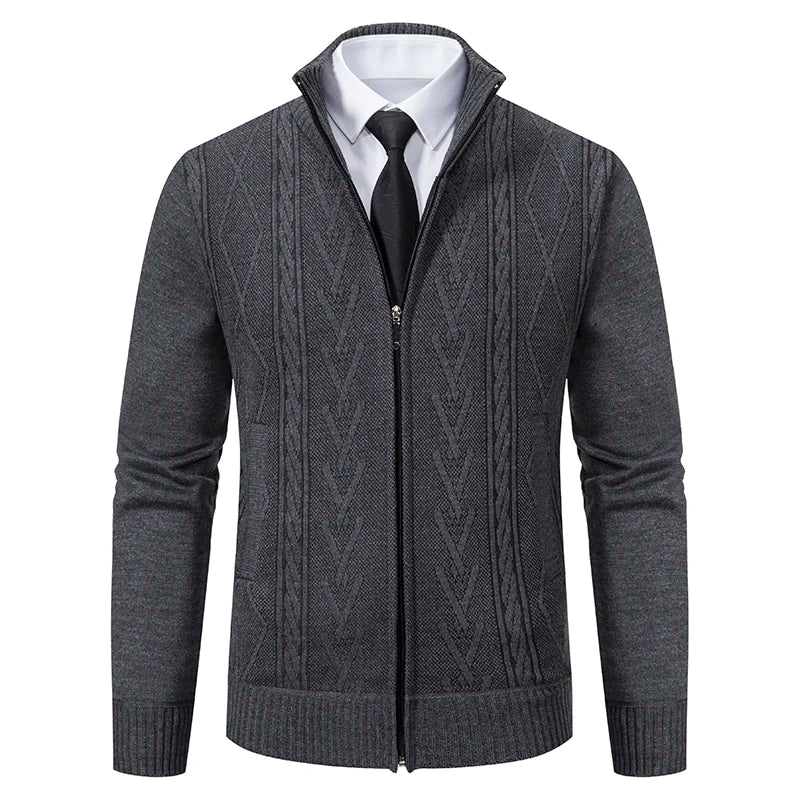 Men’s Luxury Knit Zipper Cardigan