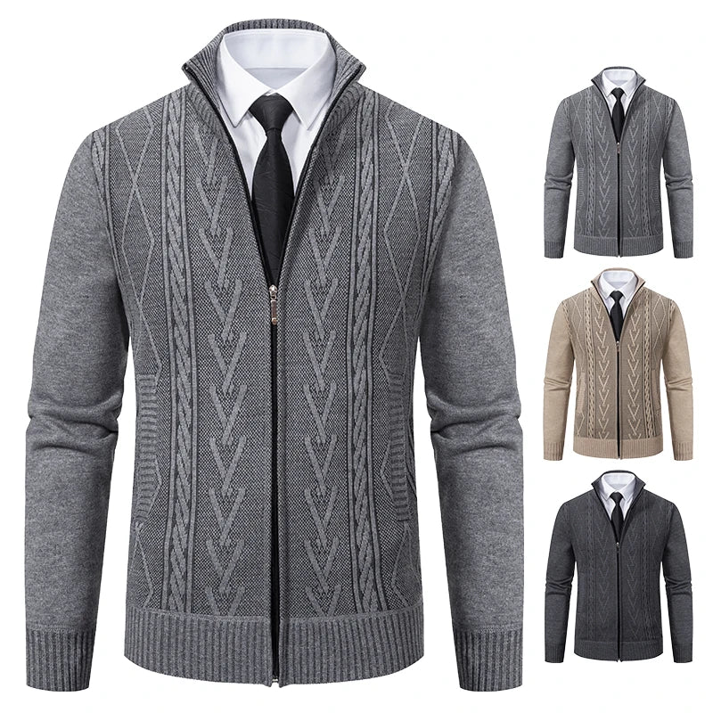 Men’s Luxury Knit Zipper Cardigan