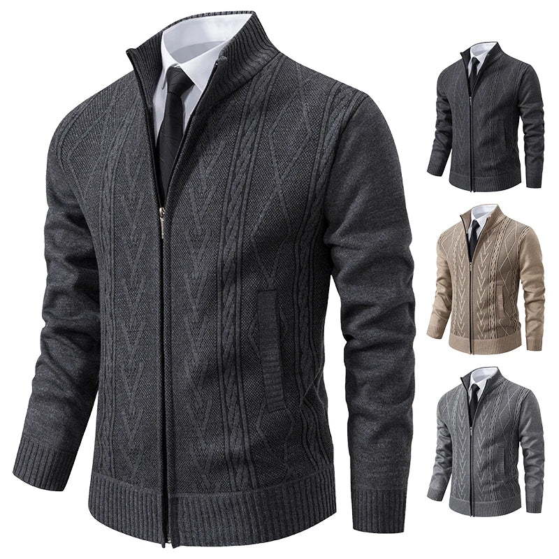 Men’s Luxury Knit Zipper Cardigan