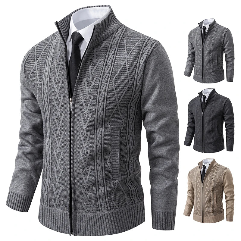 Men’s Luxury Knit Zipper Cardigan