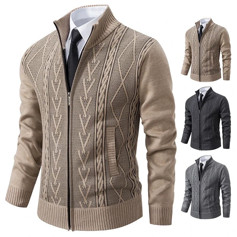 Men’s Luxury Knit Zipper Cardigan