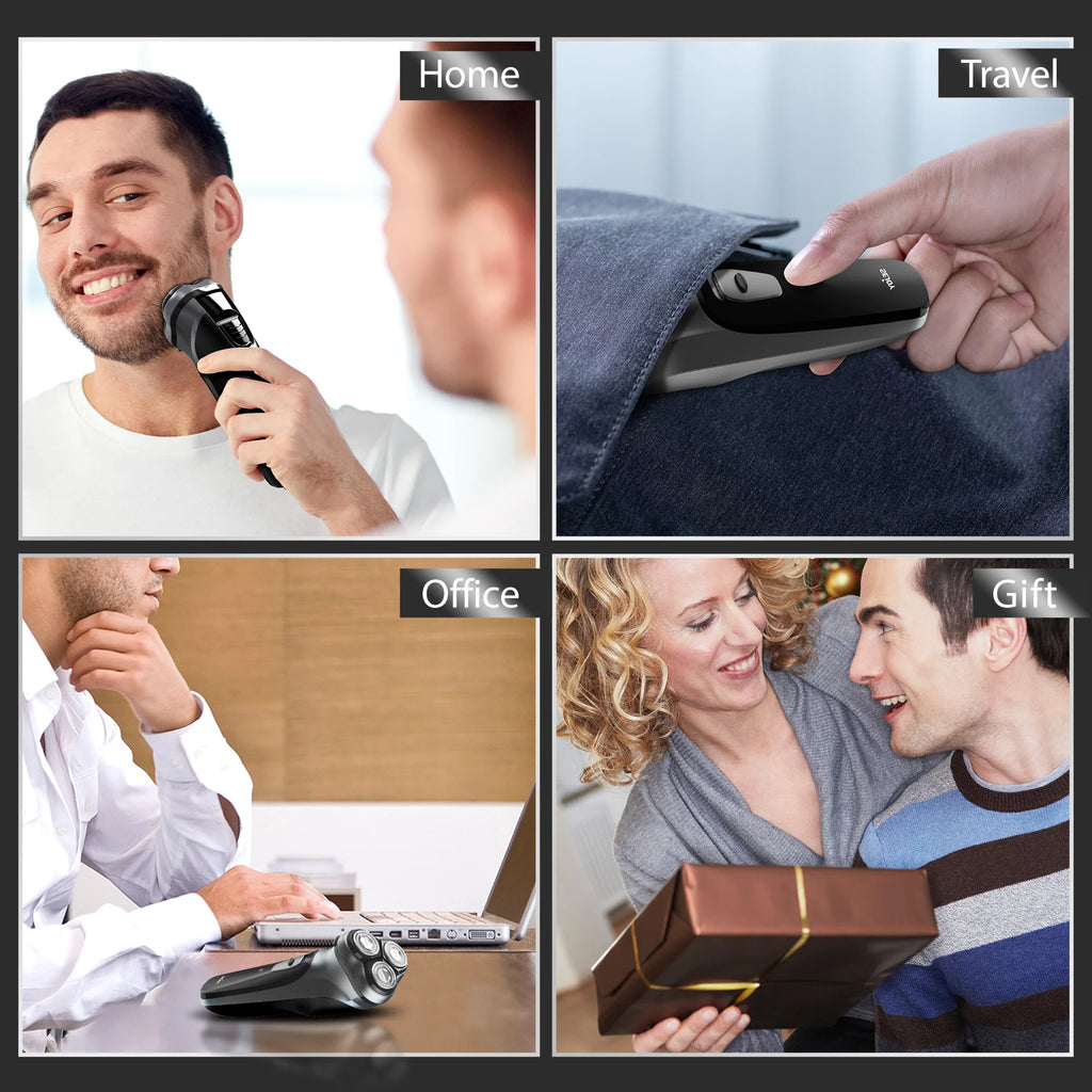 Sejoy 5W Electric Rotary Shavers for men 2 in 1 Razor Rechargeable Hair Trimmer 3D Floating Blade Washable Shaving Beard shaver